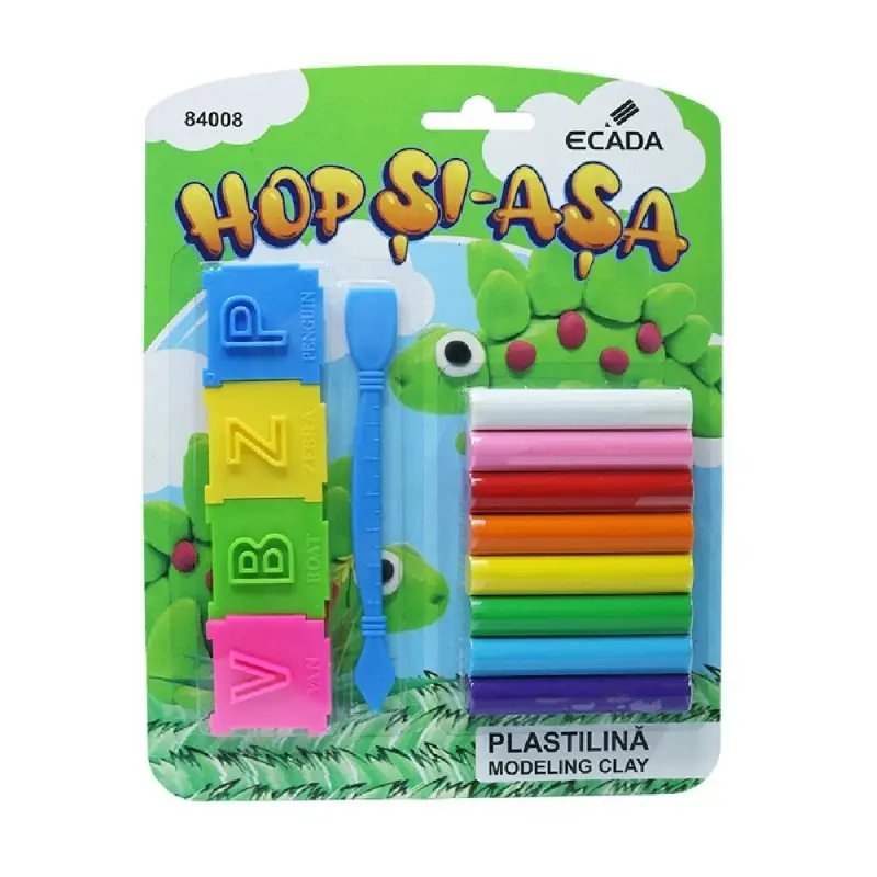 Plastilina 8 culori cu forme ECADA