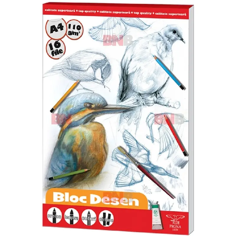 Bloc desen A4, 110 g, 16 file, diverse modele