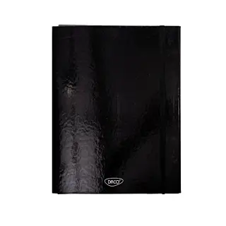 Mapa A4 cu elastic, carton laminat, cotor 3 cm, Negru