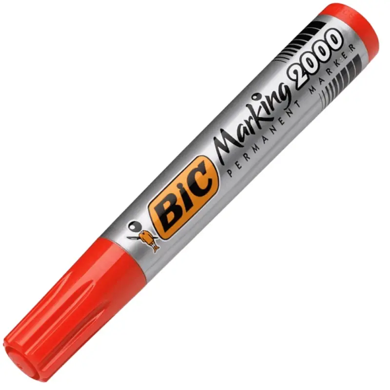Marker permanent Bic Marking 2000, varf rotund, 1.7mm Rosu