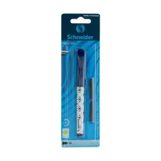 Stilou Schneider Voice, penita iridium M, alimentare rezerve, corp plastic alb, blister (+2 rezerve)