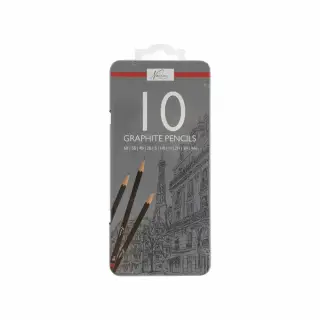 Set creioane grafit, 10 bucati, duritati diferite