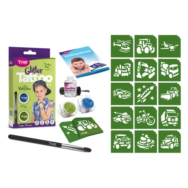 Set tatuaje cu sclipici, Vehicule