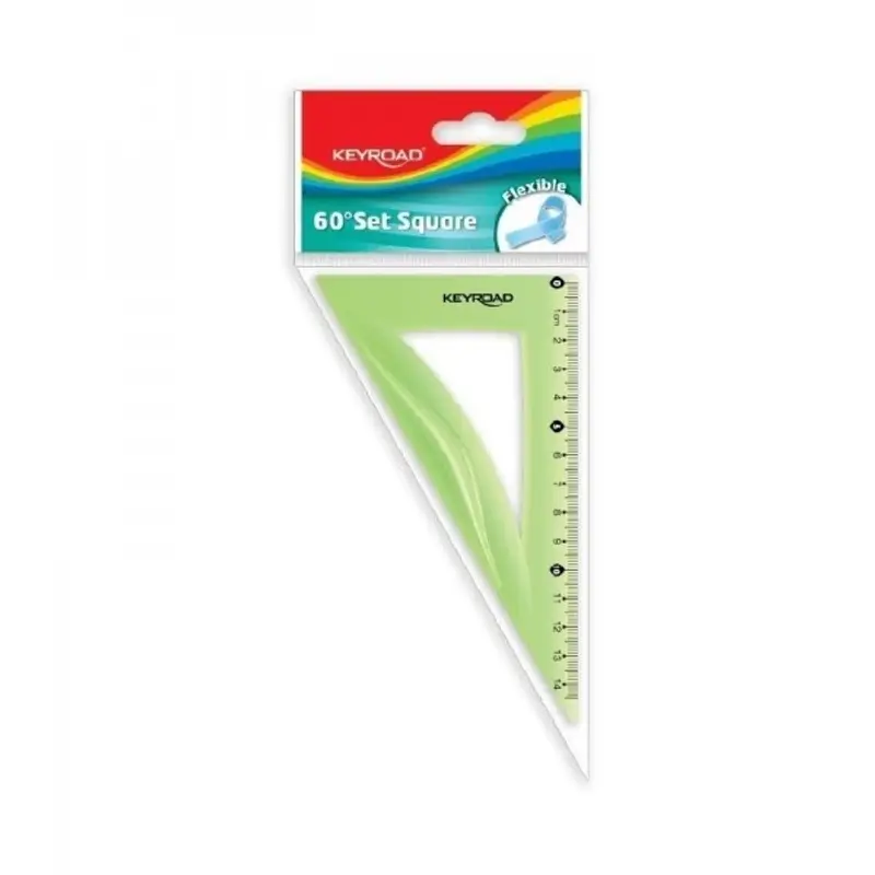 Echer Keyroad, 14cm, 30 grade, 60 grade, plastic, diverse culori