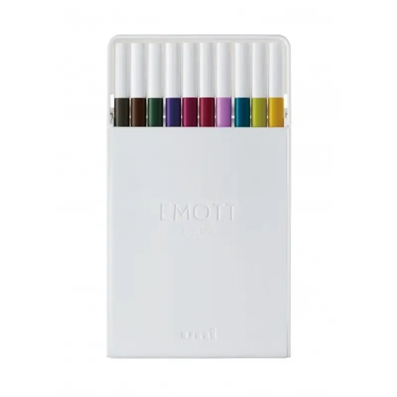 Fineliner UNI EMOTT PEM-SY, 0.4mm, NO.3, set 10 culori metalizate