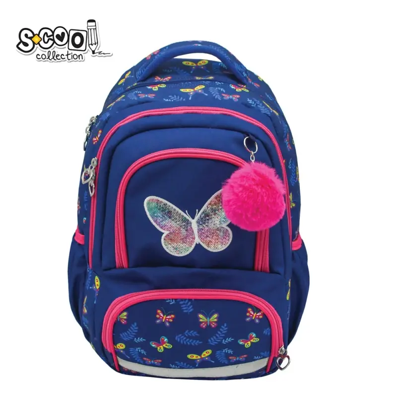 Ghiozdan ergonomic, compartiment laptop, 42x31x16 cm, BUTTERFLY - S-COOL