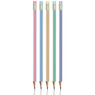 Creion grafit HB, cu radiera, pastel - S-COOL