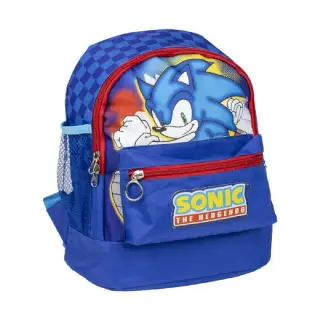 Ghiozdan gradinita Cerda Sonic The Hedgehog, 27cm, 1 compartiment, 1 buzunar, albastru