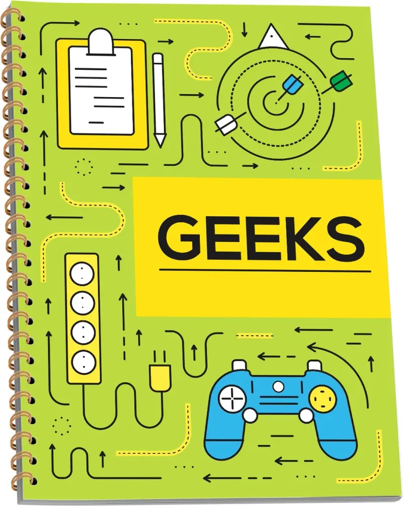 Caiet A4 cu spira 100 file Matematica GEEKS coperta cartonata