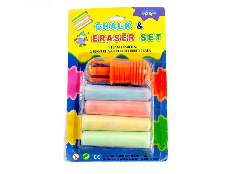 Creta color cu suport, pentru asfalt, 4 buc/set+ suport