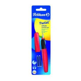 Stilou twist fiery rosu, penita M cu 2 rezerve