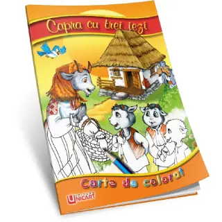 Carte de colorat - Capra cu trei iezi