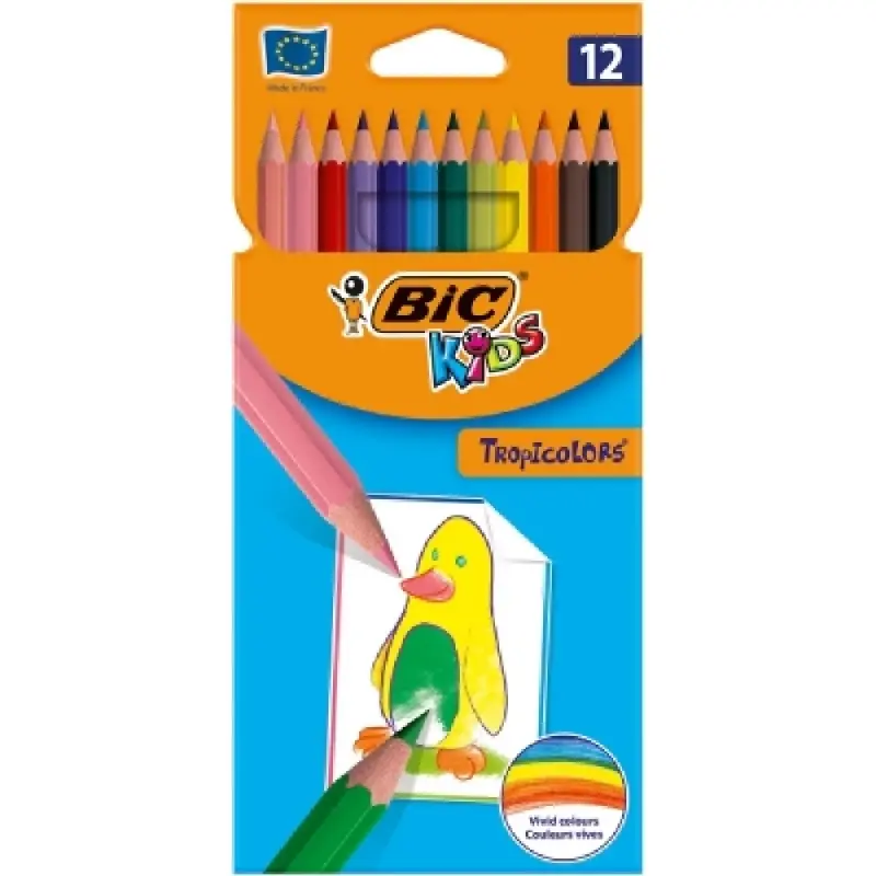 Creioane Colorate Tropicolors set 12 - BIC