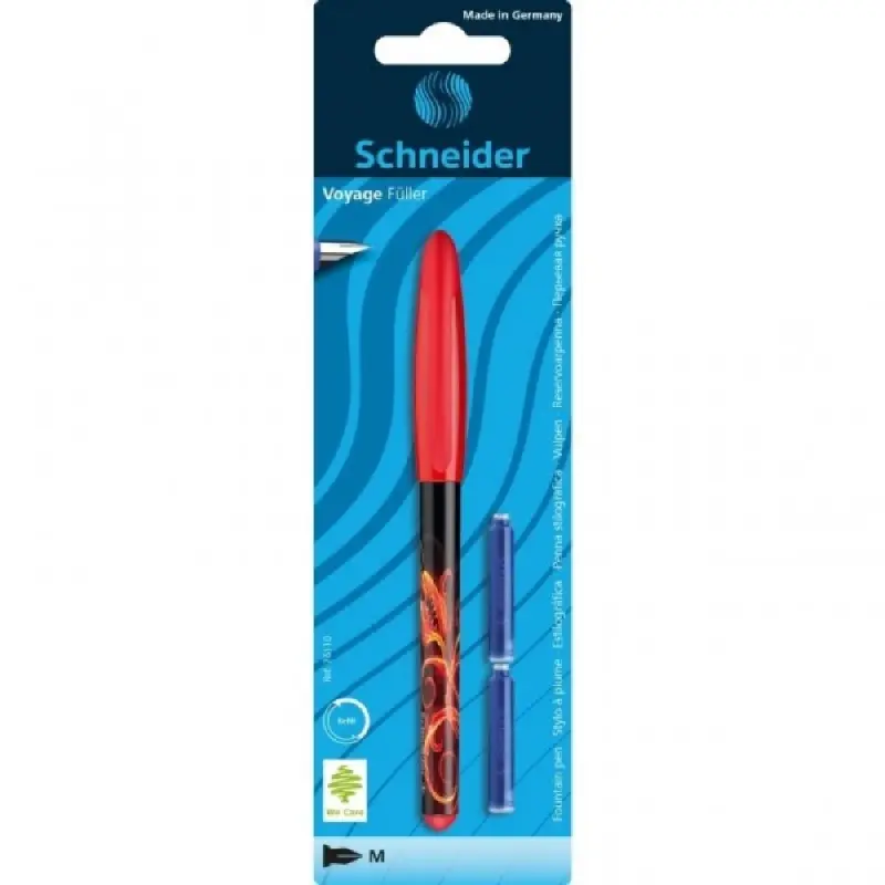 Stilou Schneider Voyage, penita iridium M, alimentare rezerve, corp plastic, blister (+2 rezerve)