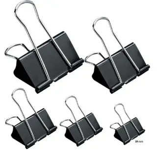 Clipsuri metalice, negre, 19mm, 12buc/set - OFFISHOP