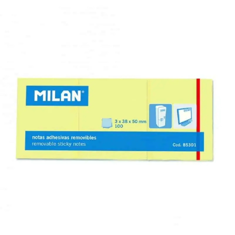 Bloc notes adeziv 3x38x50 Galben Pal Milan