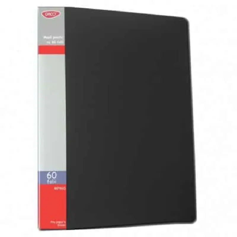 Mapa plastic 60 folii Negru DACO MP460N