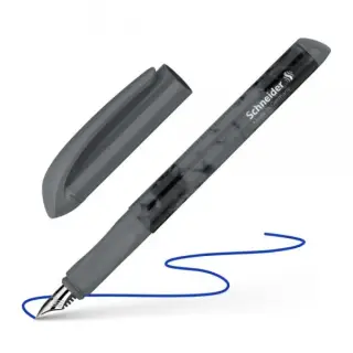 Stilou Schneider Easy Darkness, varf M, alimentare rezerve, grip cauciucat