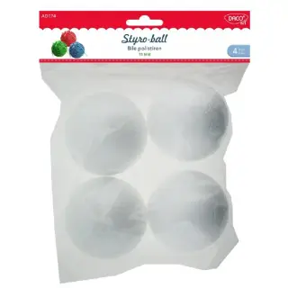 Accesorii craft - AD174 Bile polistiren set 4, 75 mm DACO