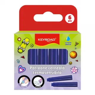 Patroane cerneala KEYROAD, cerneala albastra termosensibila, set 6 buc