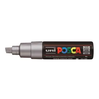 Marker UNI PC-8K Posca, 8.0 mm, varf tesit, Argintiu