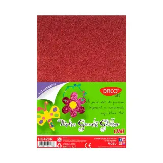 Hartie Gumata Autoadeziva Glitter 20X30CM, 10 coli, Daco (HG420R)
