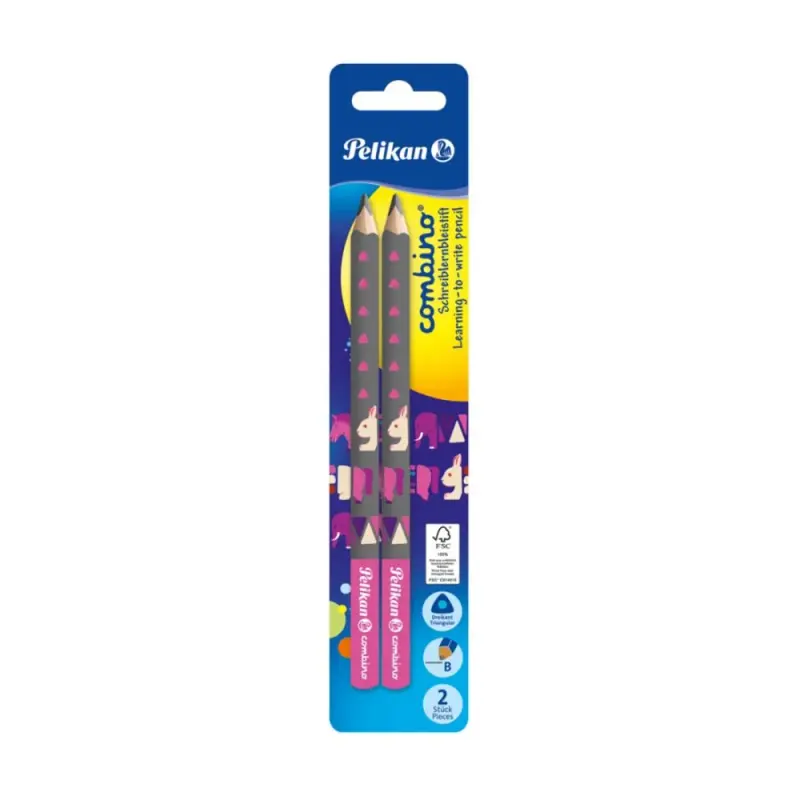 Creion grafit lacuit Jumbo Pelikan, Roz - 2 buc/set