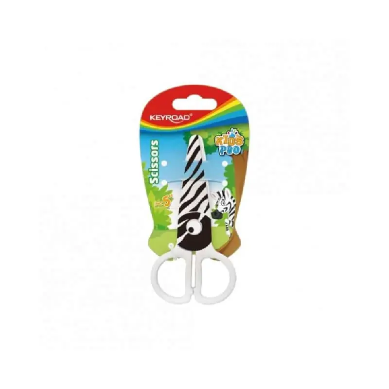 Foarfeca plastic Keyroad Kids Pro, Zebra, 1 bucata/blister