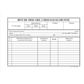 Bon de miscare a mijloacelor fixe ( Dany Cris )