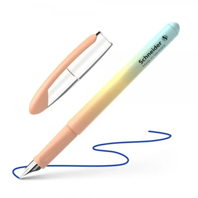 Stilou Schneider Voyage, varf M, alimentare rezerve, corp plastic roz pastel, grip cauciucat
