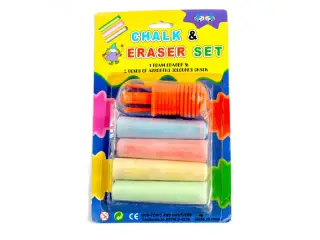 Creta color cu suport, pentru asfalt, 4 buc/set+ suport