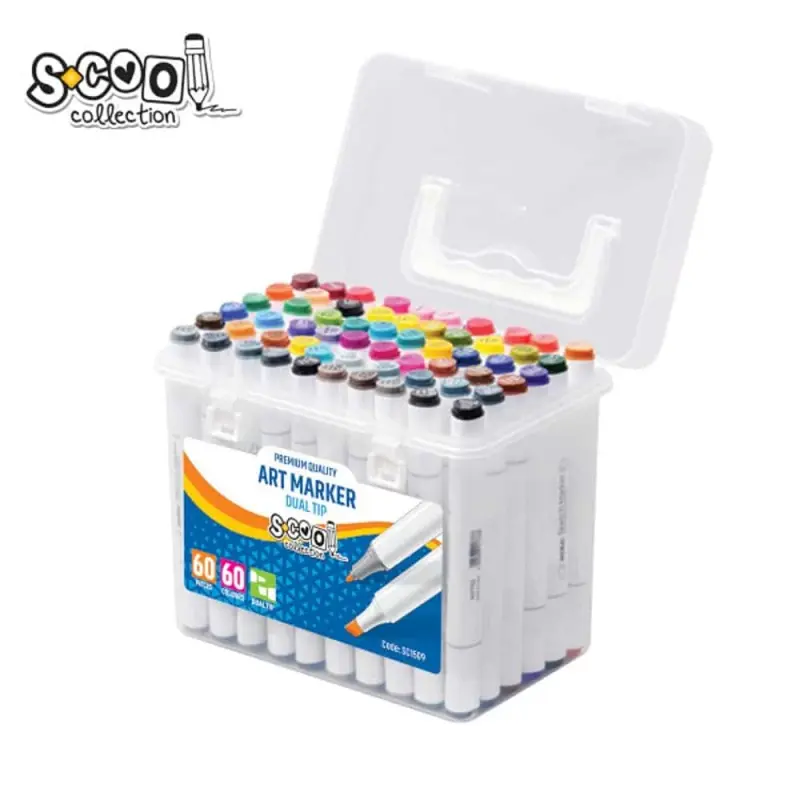 Set Markere Cu 2 Capete, 3-6mm, 60 cul/set - S-COOL