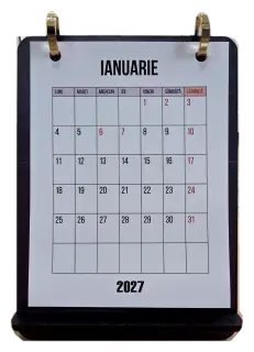 Calendar birou 220x160 12 coli 2027 reutilizabil diverse culori