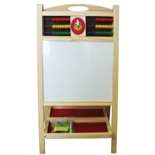 Tabla magnetica educativa cu 2 fete, alb, verde, + 4 markere si numaratoare