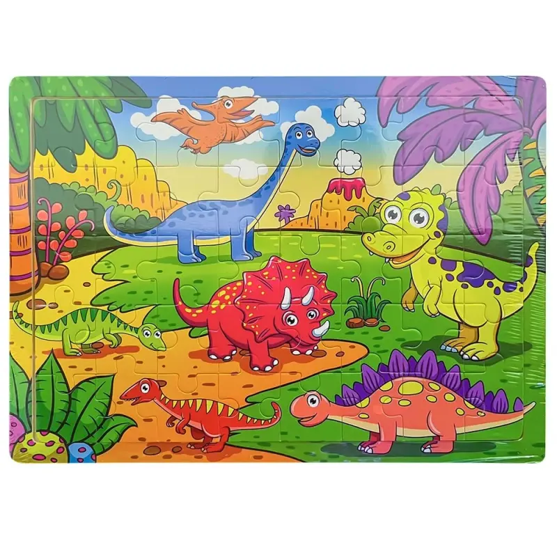 Puzzle lemn 40 piese Dinozauri