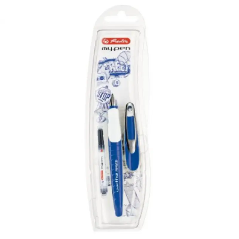 Stilou My.Pen, Penita M, Albastru/Alb pe blister
