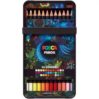 Creion pastel uleios Posca, 4mm, 36 culori/set