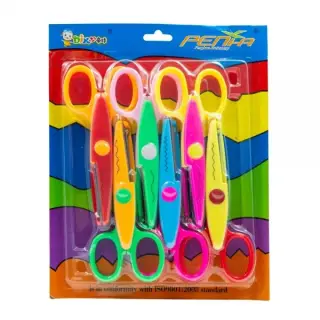 Foarfeca creativa, 16.0cm, prescolari, diverse culori, plastic, set 6 buc