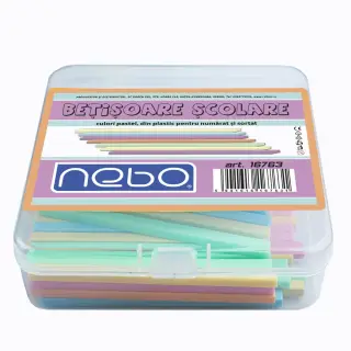 Betisoare scolare din plastic, culori pastel, 100 buc/set