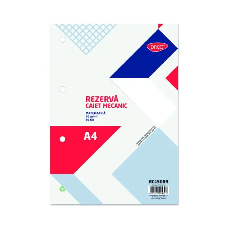 Rezerva caiet mecanic A4 50file Matematica