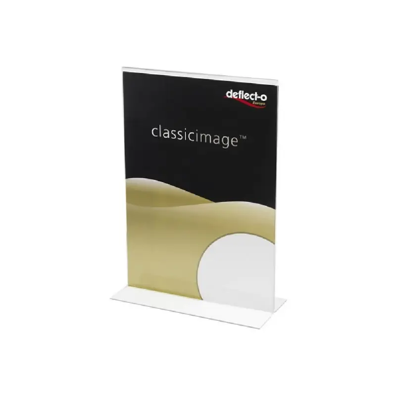 Display prezentare Deflecto, A5, portret, forma T, plastic