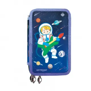 Penar echipat Keyroad, 3 fermoare, 52 piese, albastru