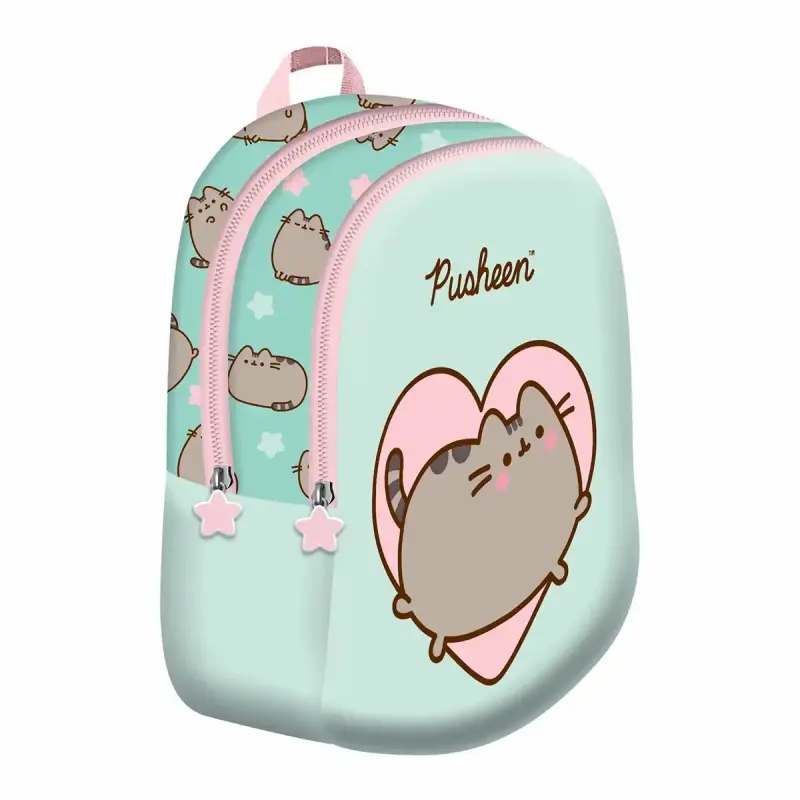 Ghiozdan copii Majewski, D6, Pusheen mint, 2 compartimente, 30 x 23 x 12 cm