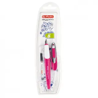 Stilou My.Pen, Penita L, pentru stangaci, Roz/Alb