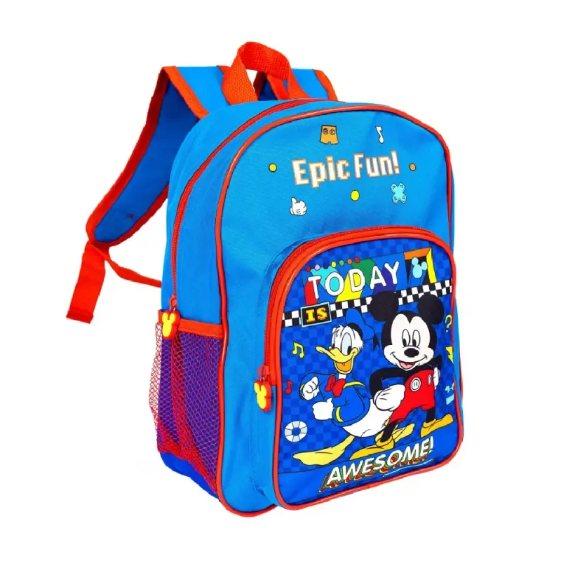 Ghiozdan pentru gradinita, Mickey Mouse, 2 compartimente, 32 cm