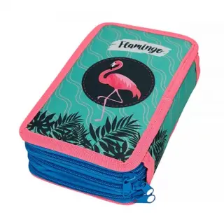 Penar echipat CNX, 3 fermoare, dreptunghiular, flamingo