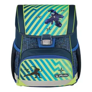 Ghiozdan scolar neechipat Funky Ninja, 37x31x22 cm