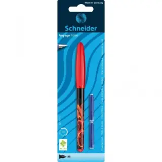 Stilou Schneider Voyage, penita iridium M, alimentare rezerve, corp plastic, blister (+2 rezerve)