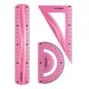 Set geometrie Keyroad, 20cm, PVC, diverse culori, flexibil, blister 3 piese 2