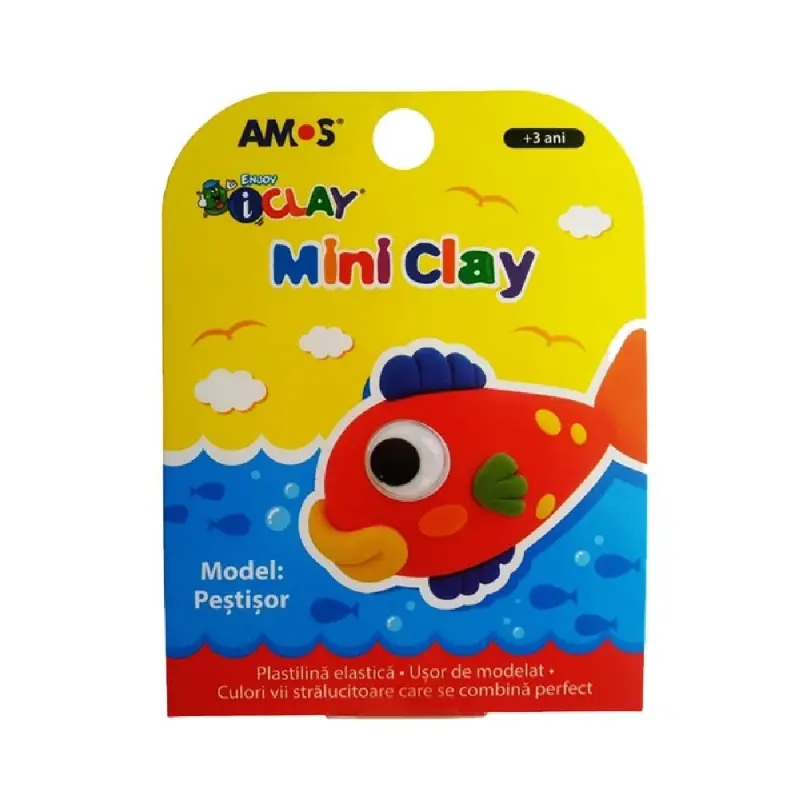 Plastilina iClay MiniClay Amos, model Peste, 30 g, 4 culori/cutie